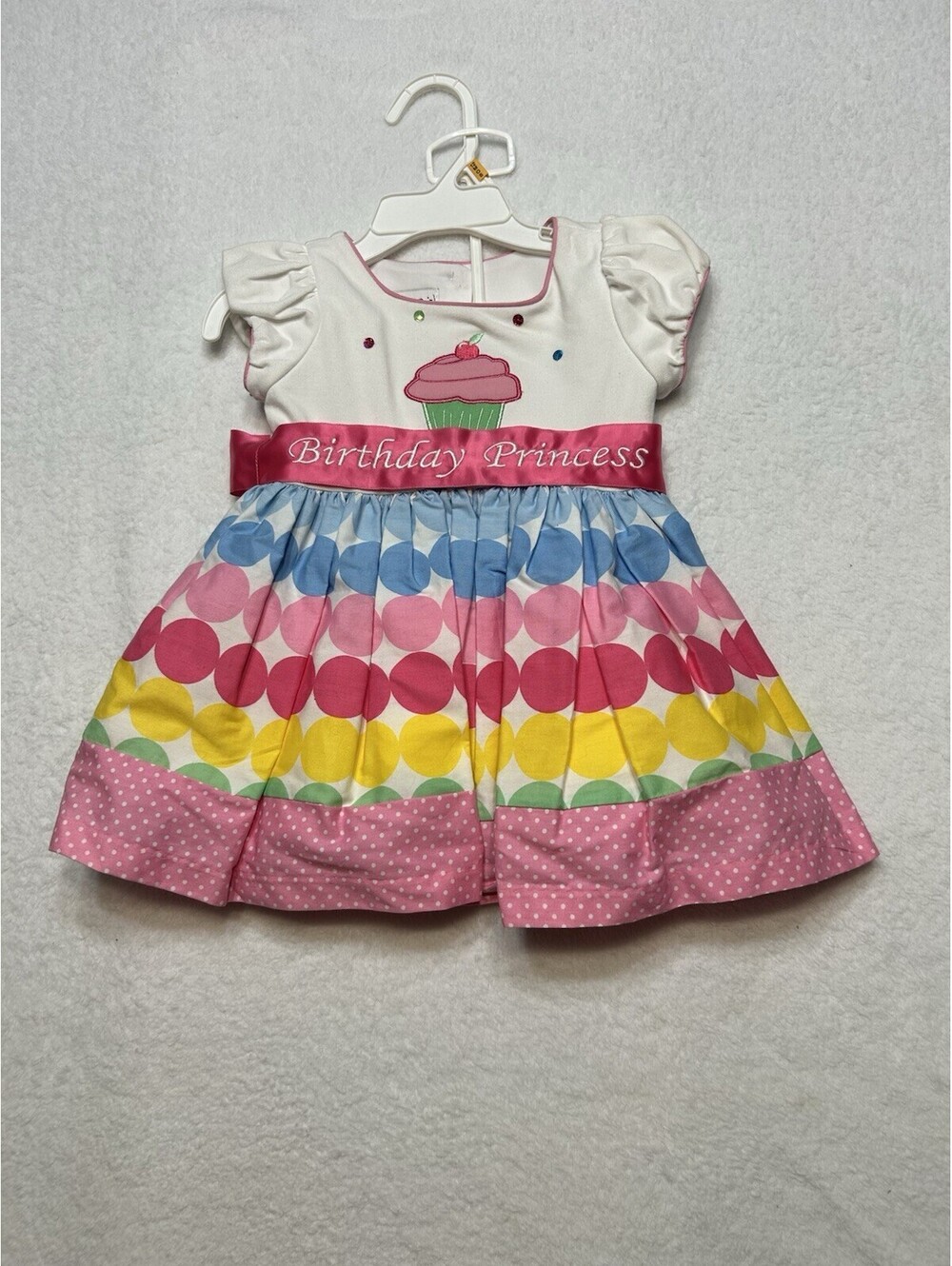 Allison Ann Birthday Princess 2 Piece Dress W/Matching Pant Set Sz 12 Month Girl